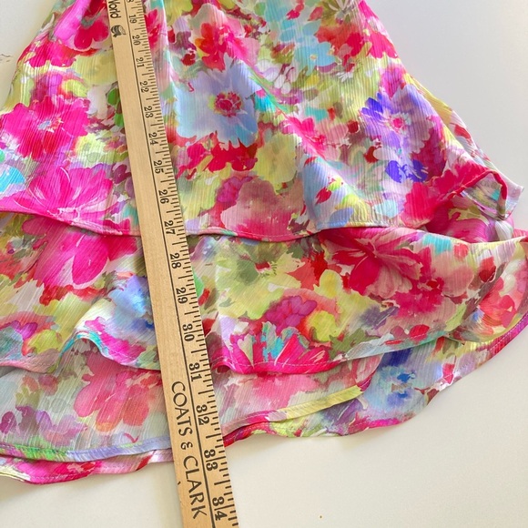 Zara Mini Floral Print Dress long sleeve size L - Picture 8 of 9